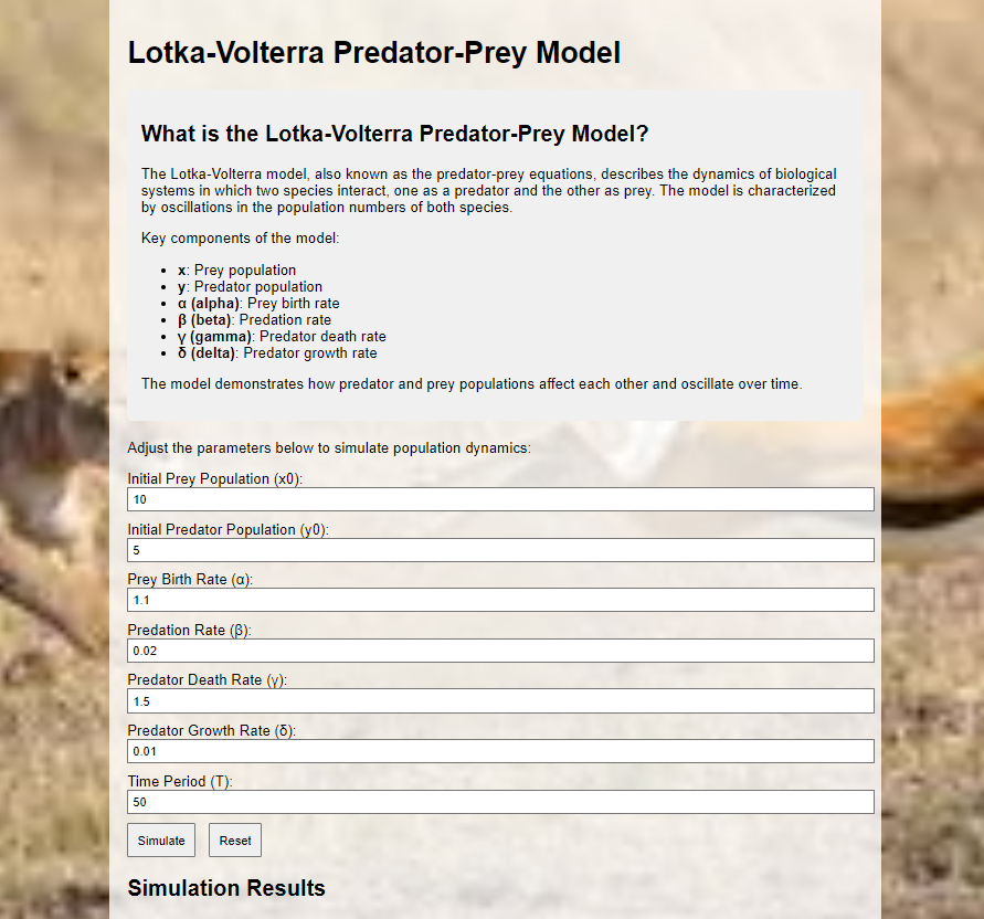 Lotka-Volterra Simulator
